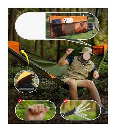 Anti-Rollover Camping Hammock with Mosquito Net
