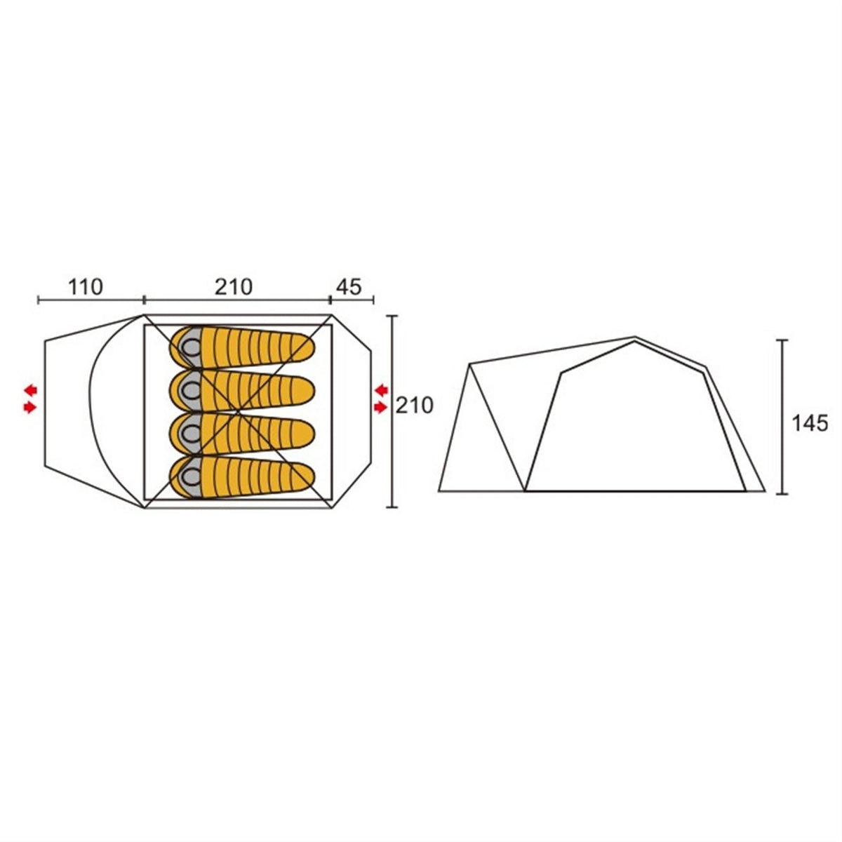 Outdoor Camping Canopy Tent with Storm Protection