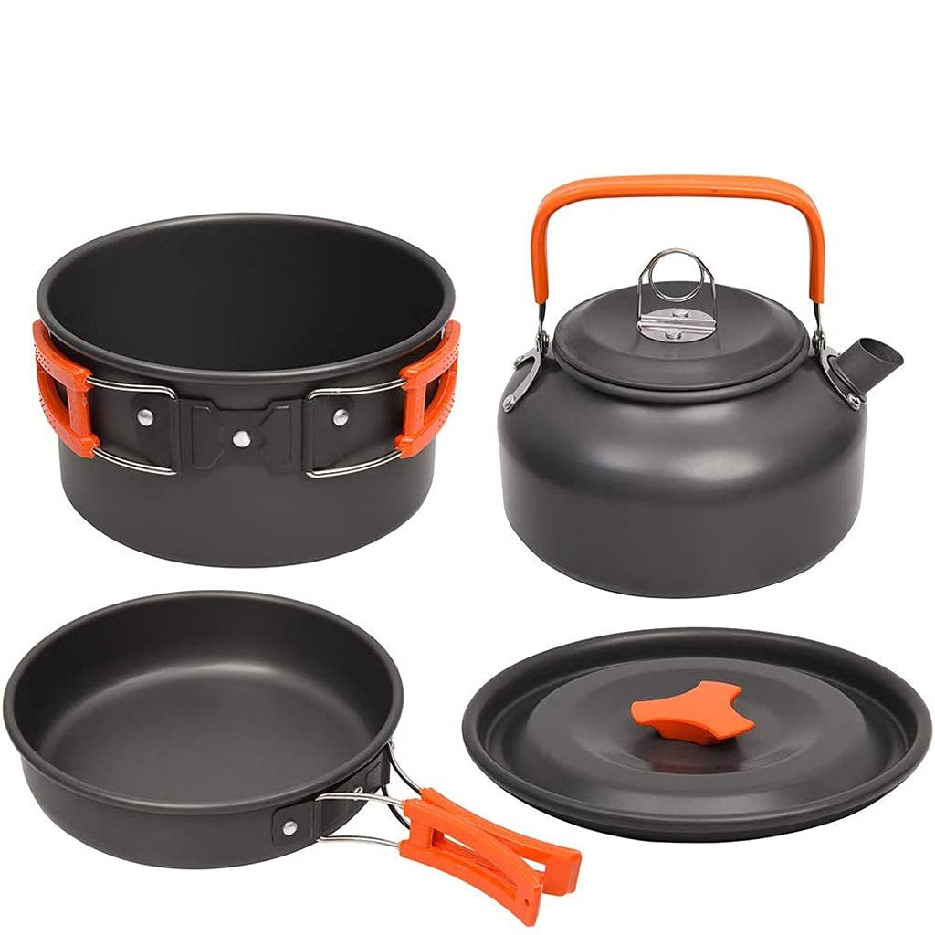 Aluminum Camping Cookware Set with Kettle