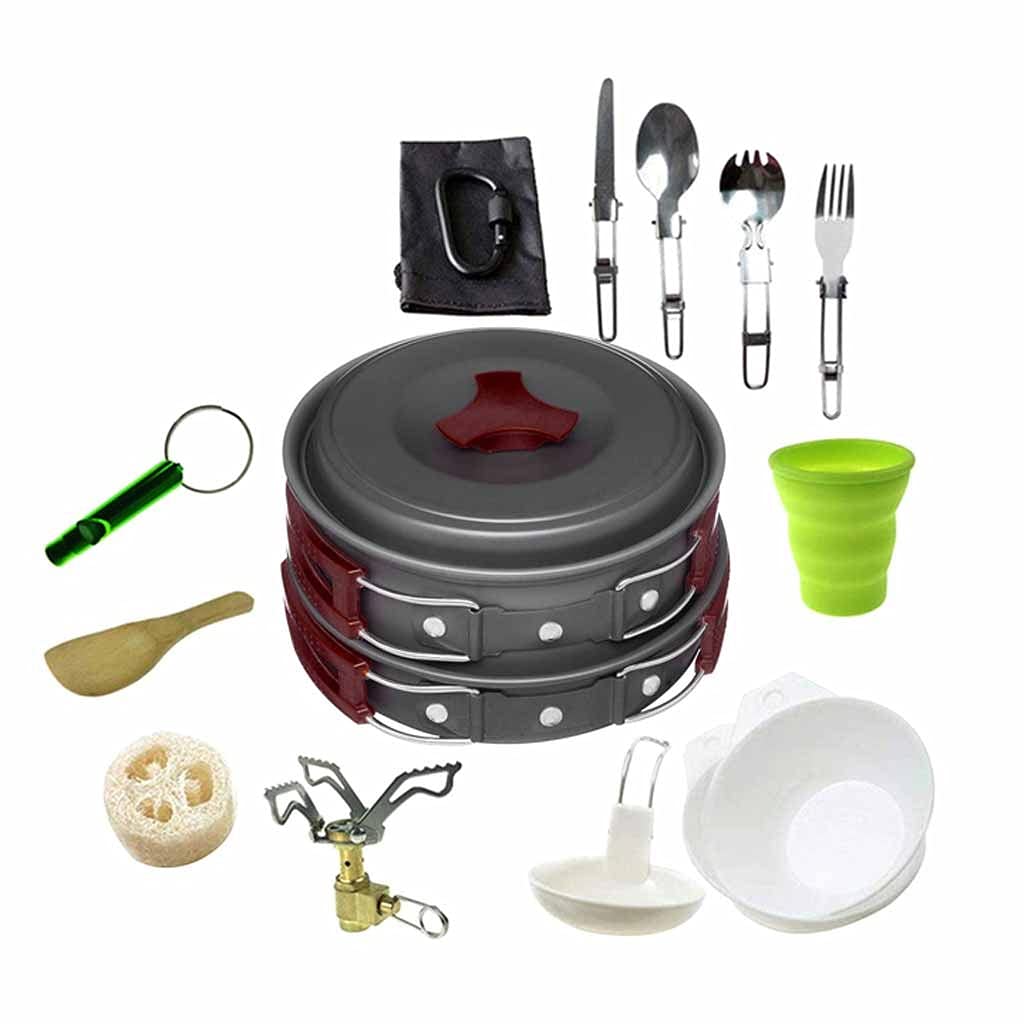 Aluminum Camping Cookware Set with Kettle