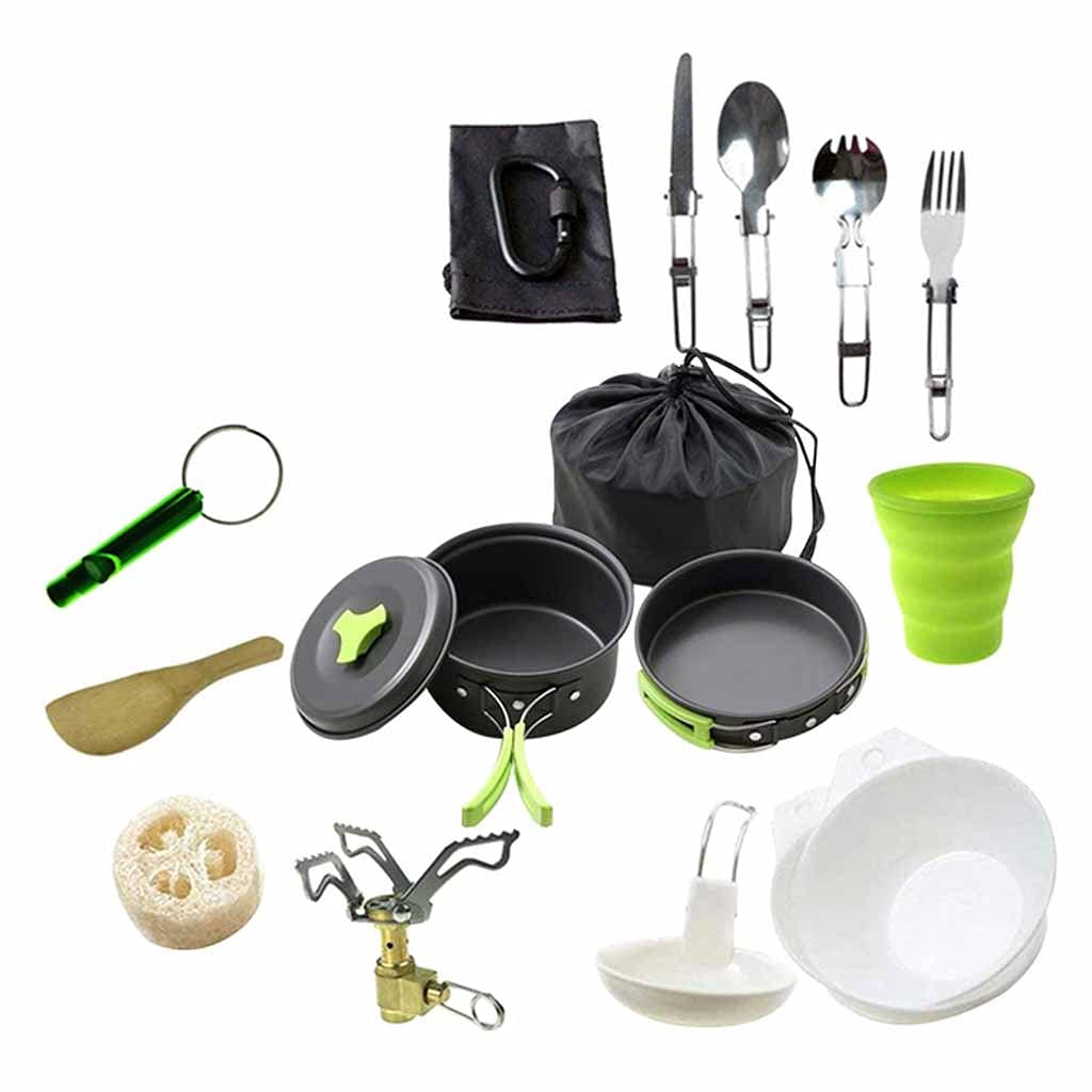 Aluminum Camping Cookware Set with Kettle