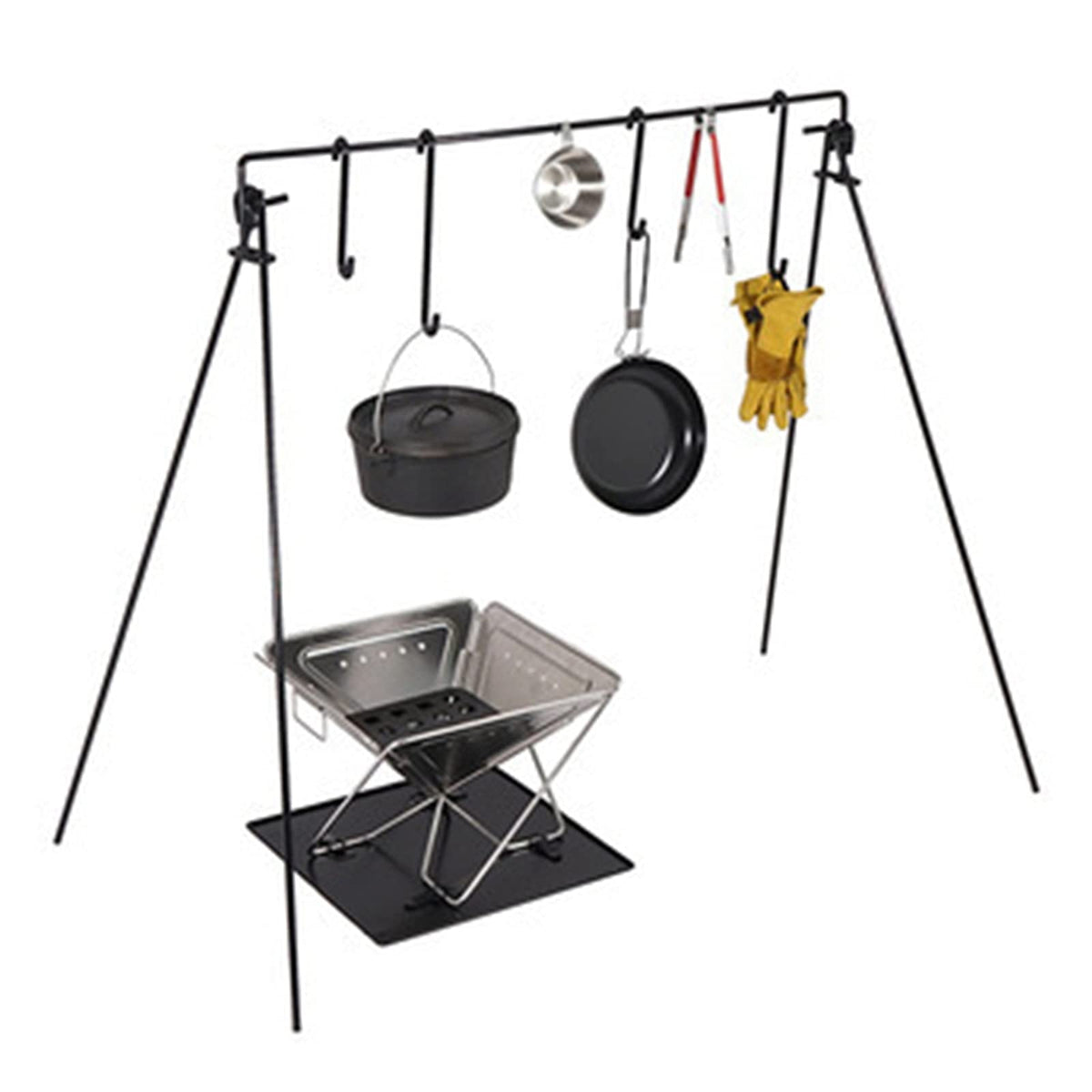 Adjustable Campfire Cooking Tripod Grill