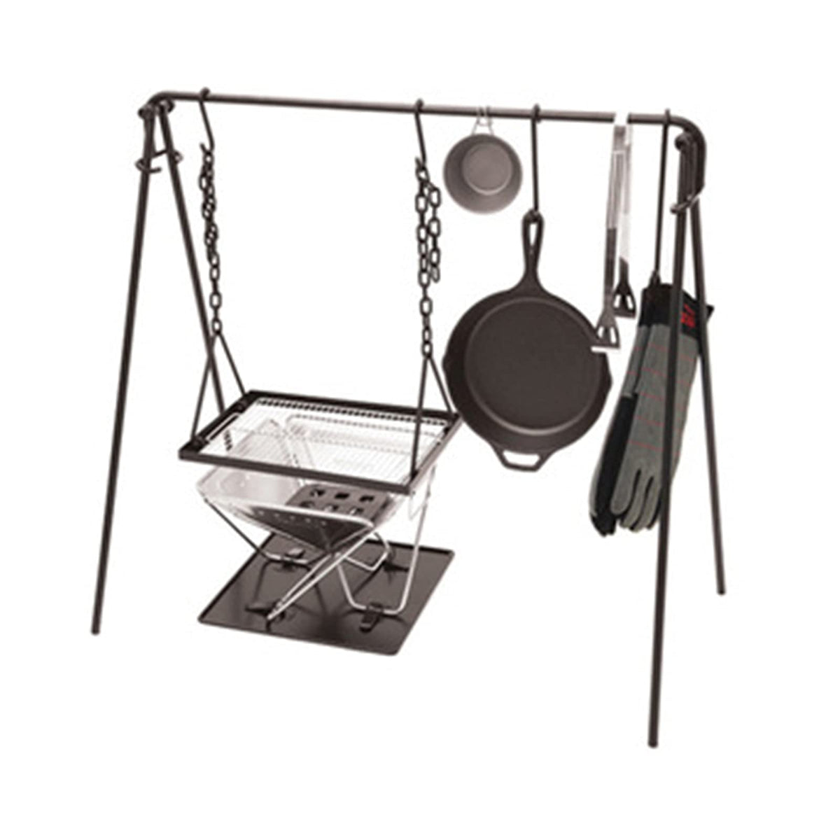 Campfire Cooking Tripod Grill with Hooks