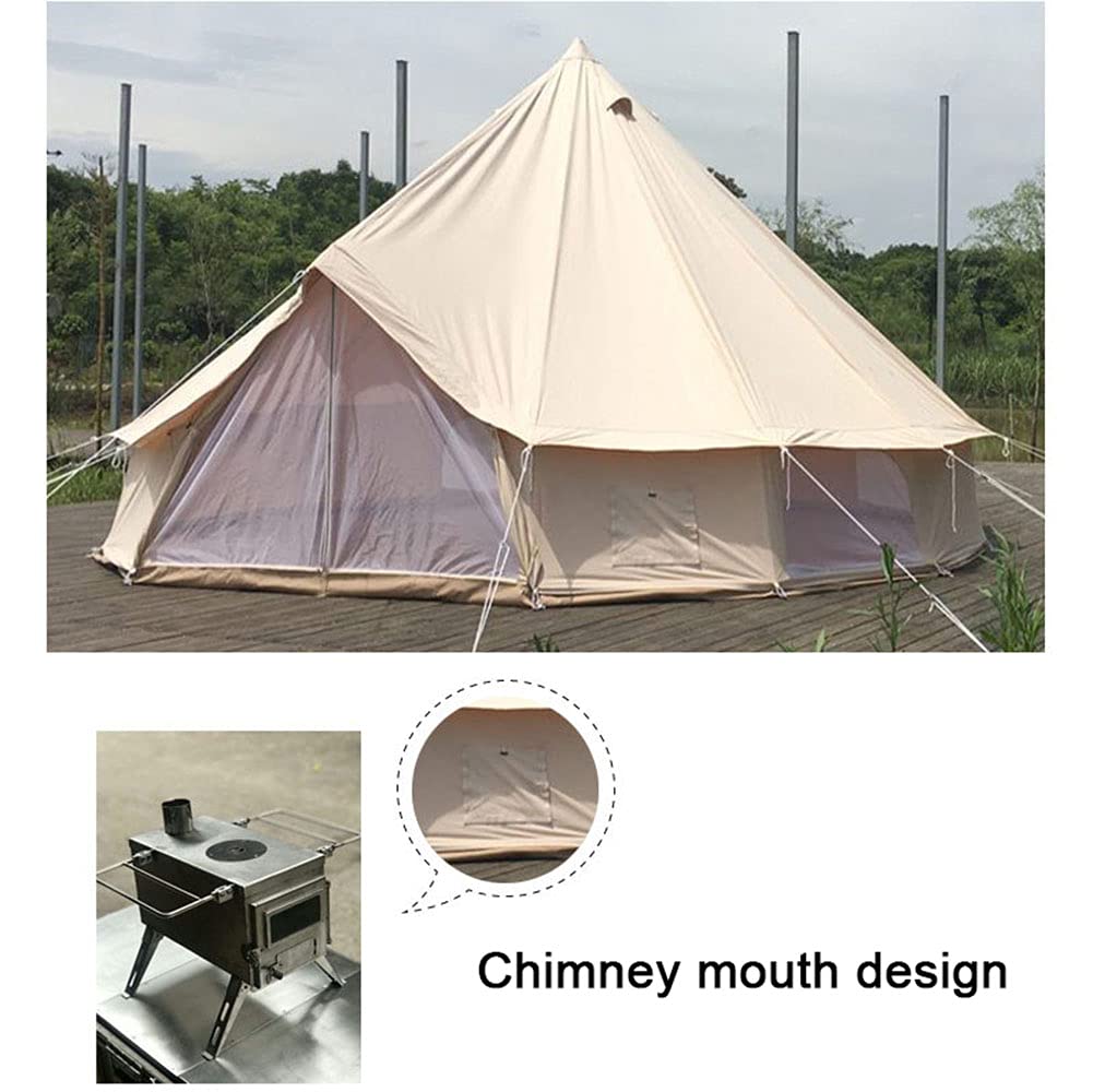 Canvas Bell Tent with Stove Hole for Family Camping