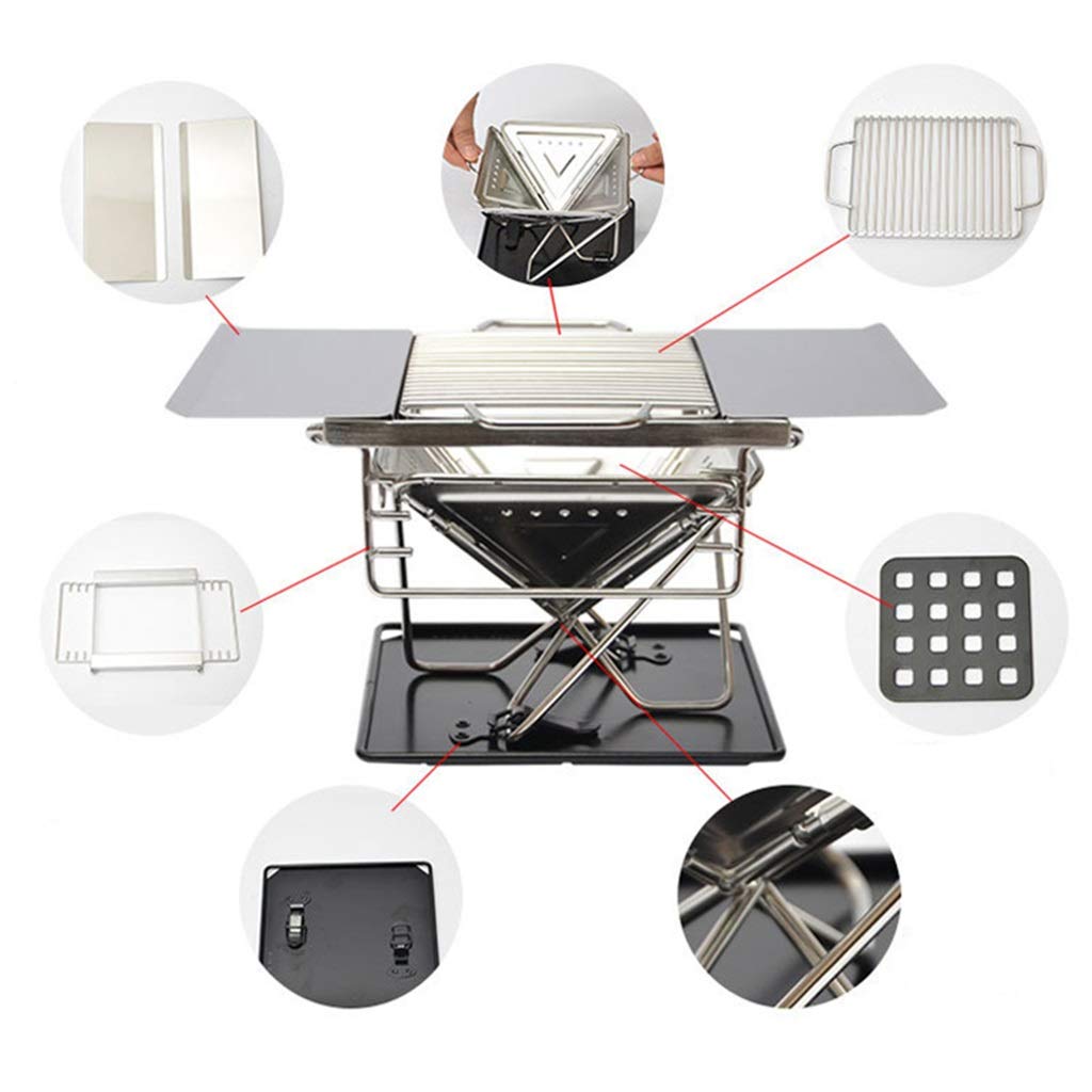 Portable Stainless Steel Folding Charcoal Grill