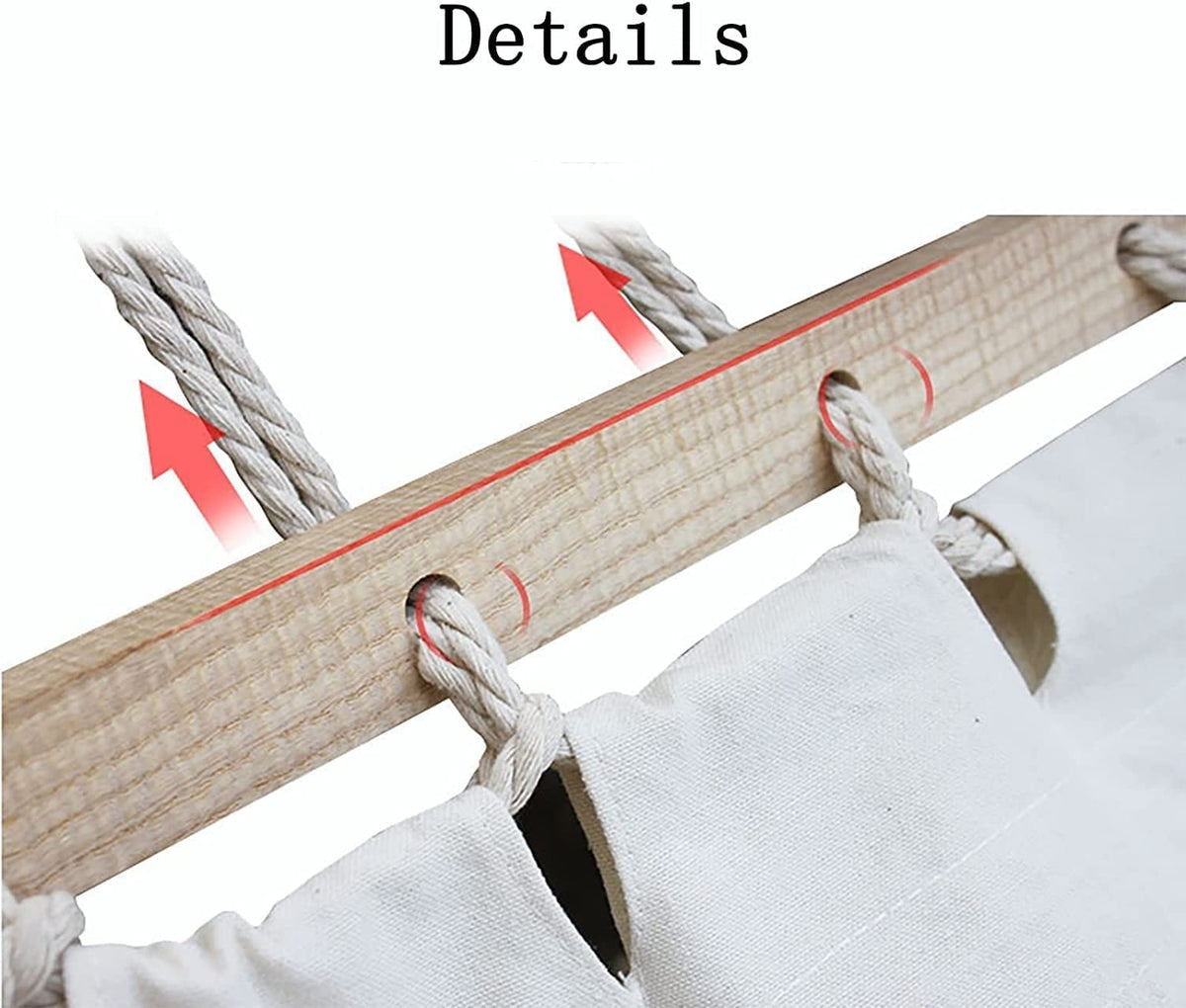 Single Rope Hammock with Wooden Spreader Bar