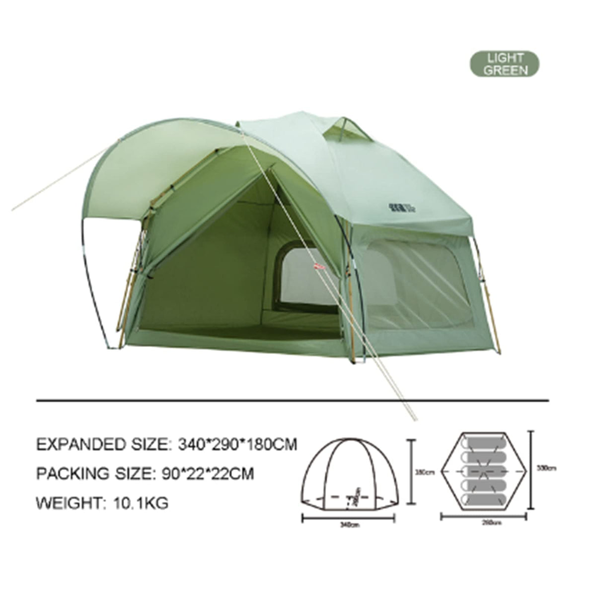 Hexagon Instant Camping Tent for 3–5 Person