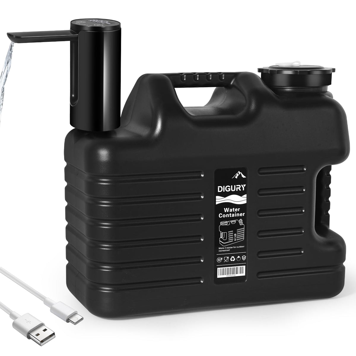 5-Gallon Camping Water Jug with Electric Dispenser