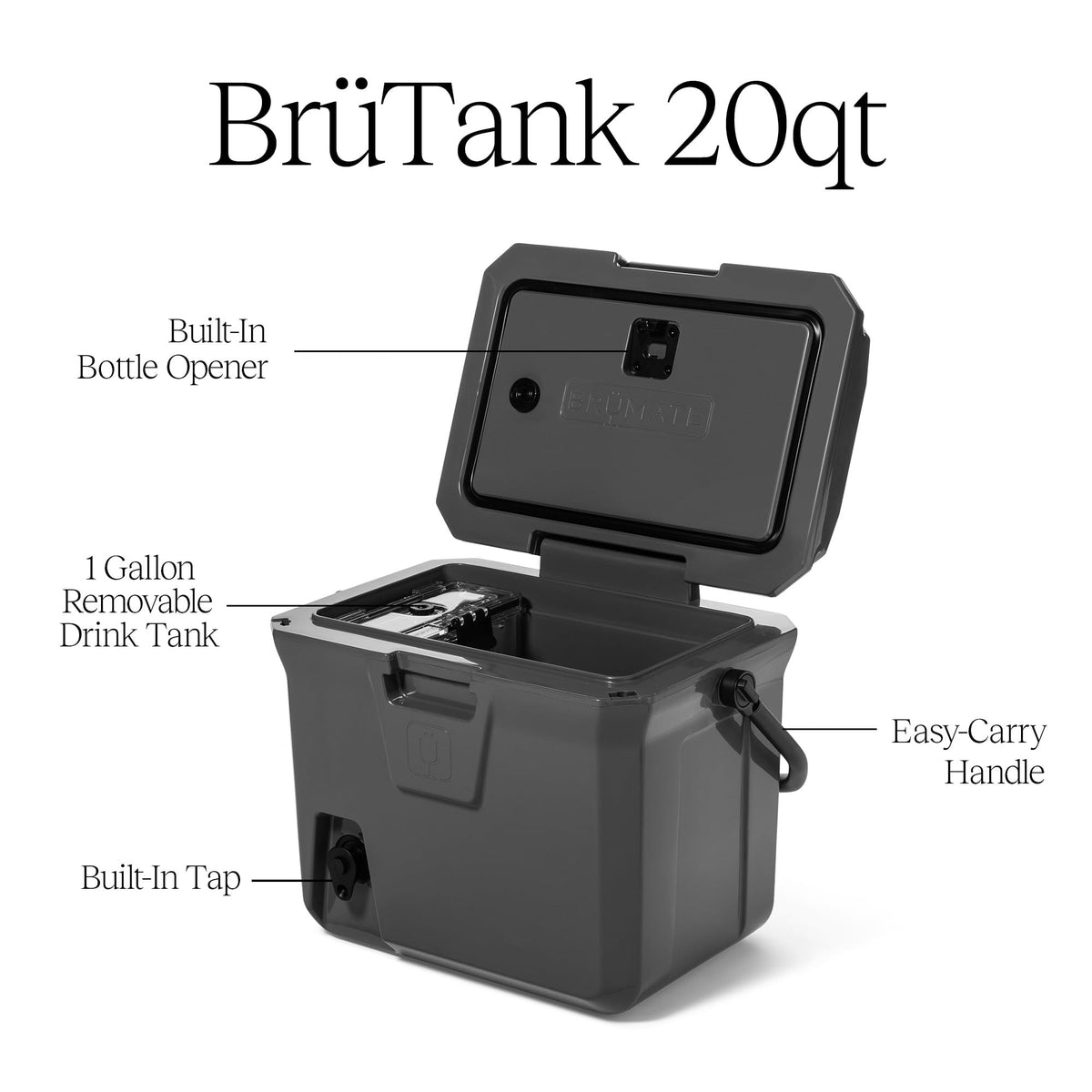 Hard Cooler with Built-In Drink Tank & Tap