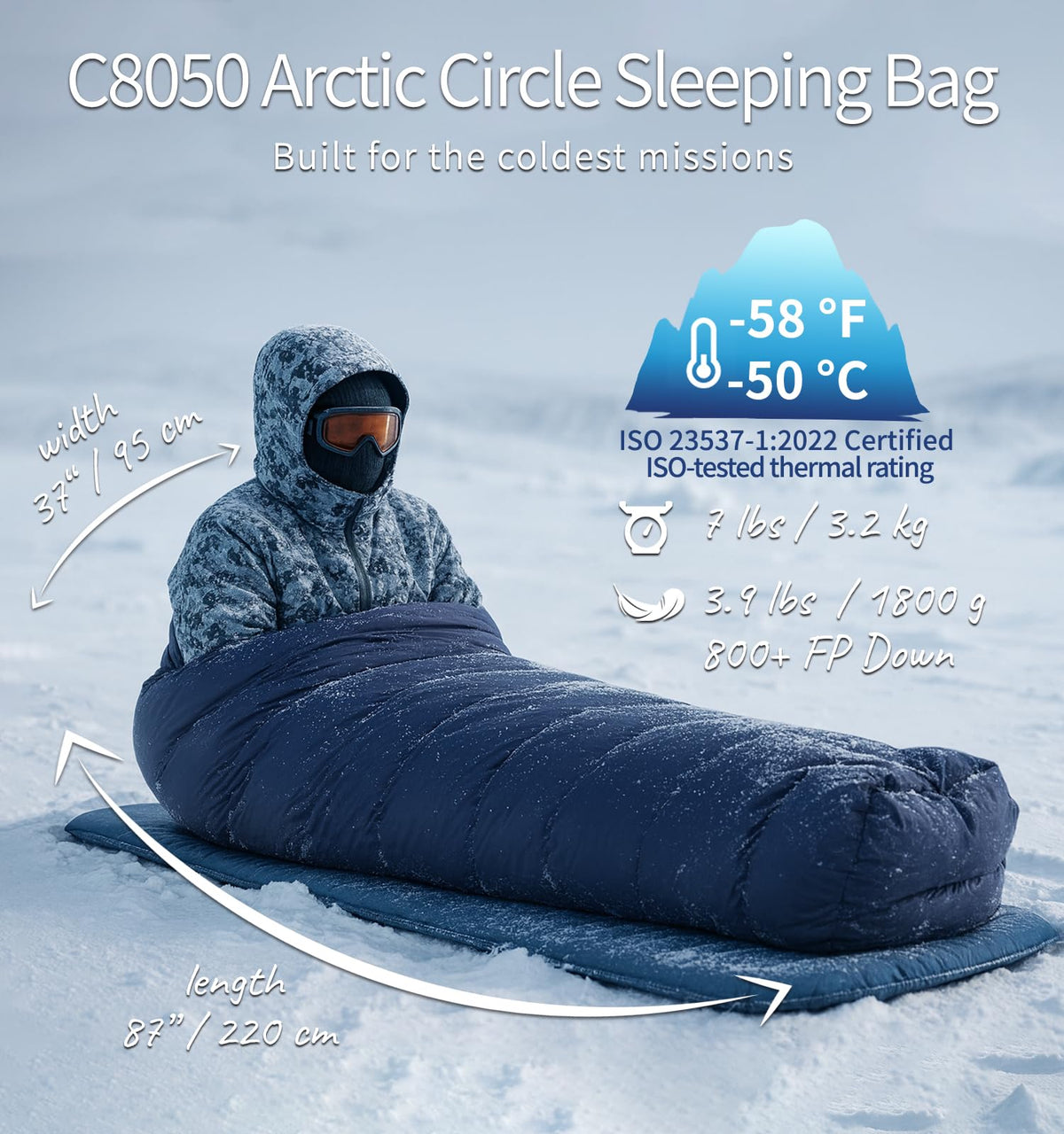 Extreme Cold Down Mummy Sleeping Bag