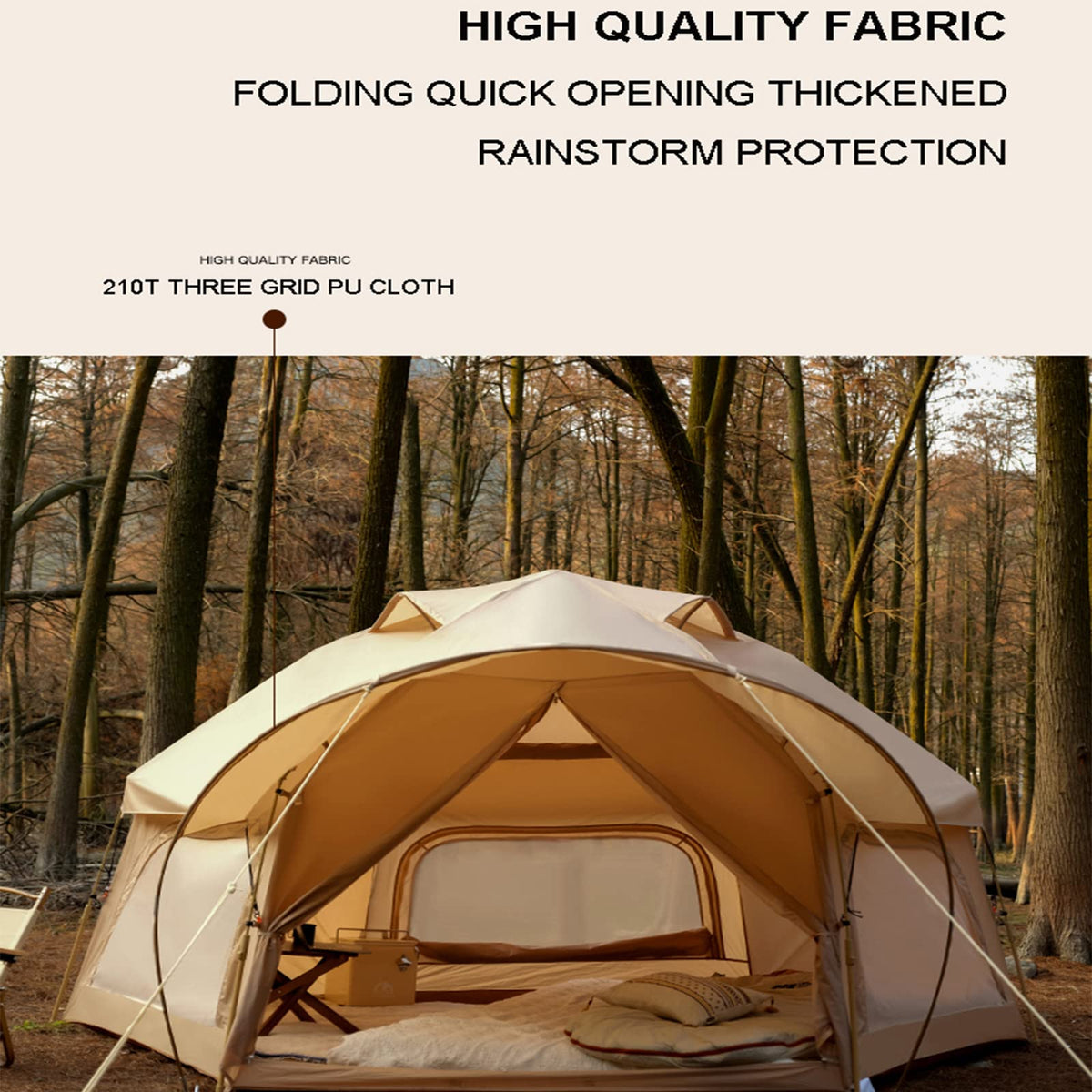 Hexagon Instant Camping Tent for 3–5 Person