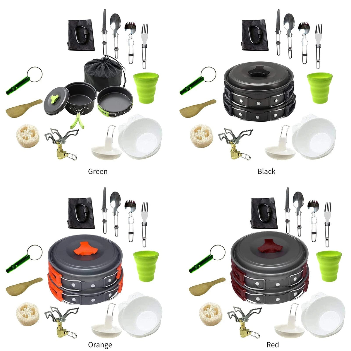Aluminum Camping Cookware Set with Kettle