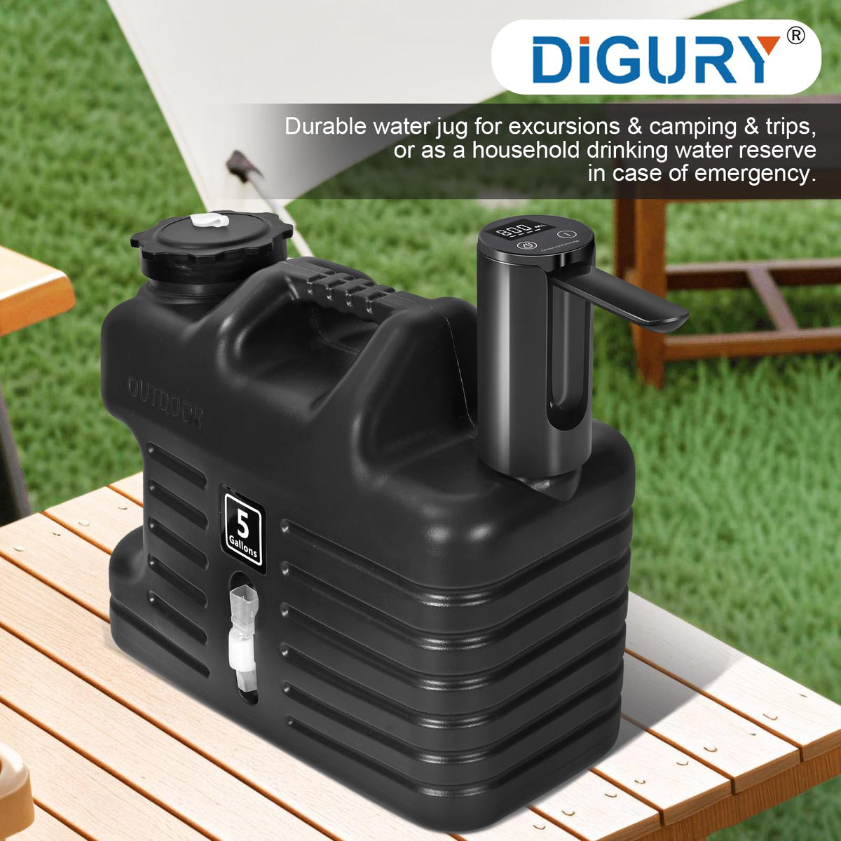 5-Gallon Camping Water Jug with Electric Dispenser