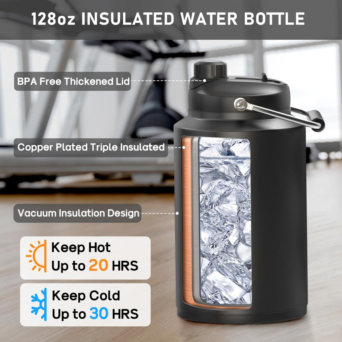 64 oz Insulated Tumbler with 1 Gallon Water Jug