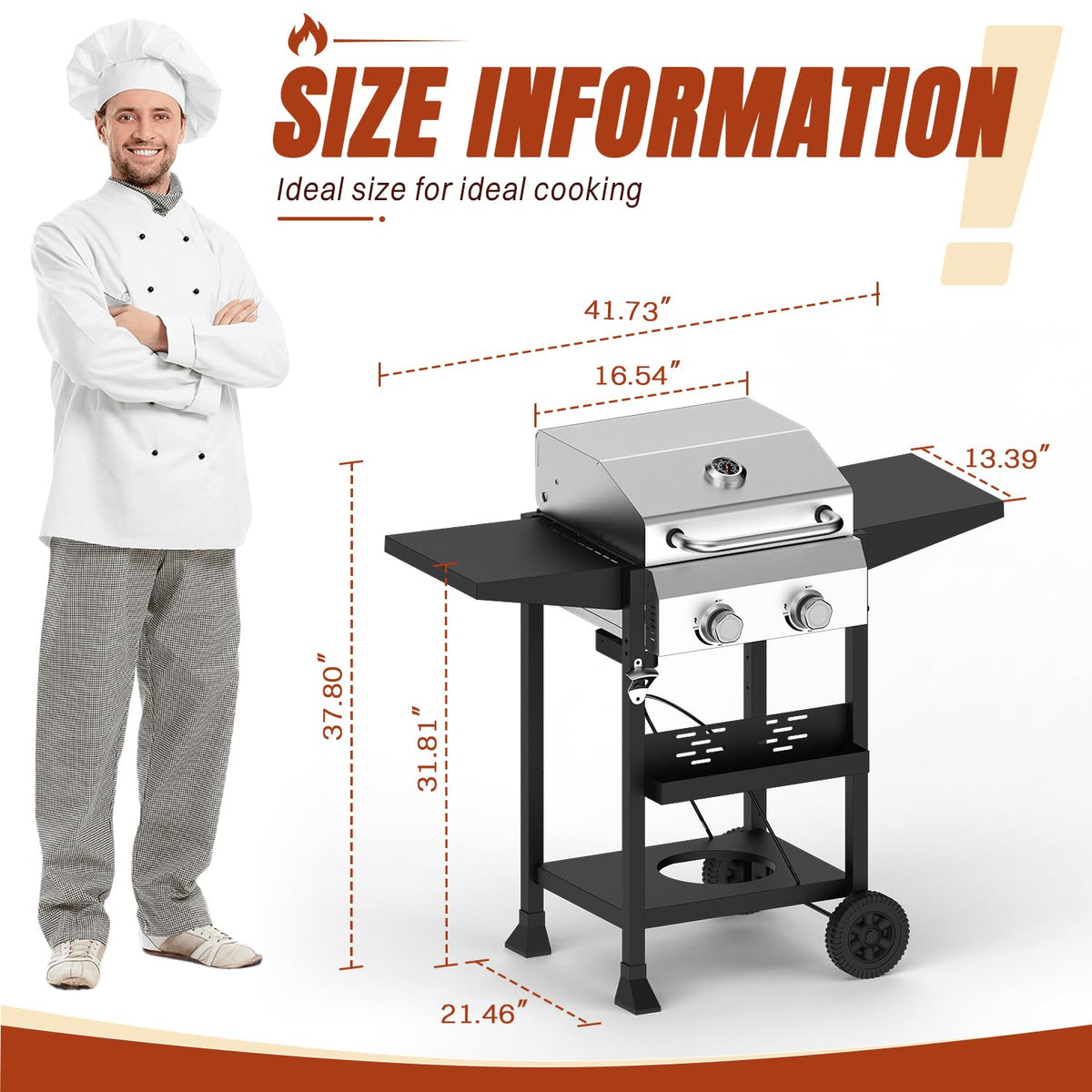 Propane Gas Grill 24000 BTU for BBQ,Portable with Wheels&Hood