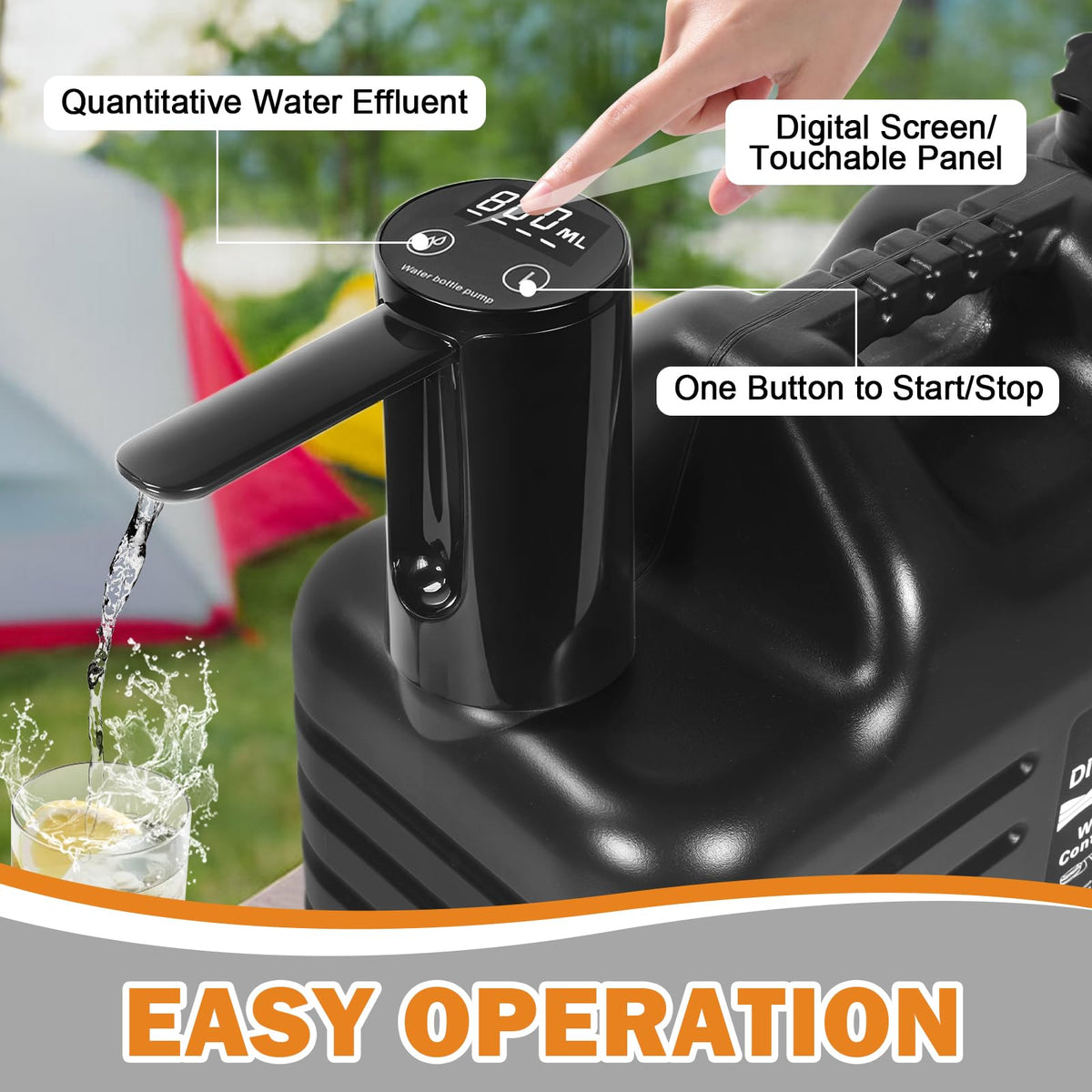 5-Gallon Camping Water Jug with Electric Dispenser