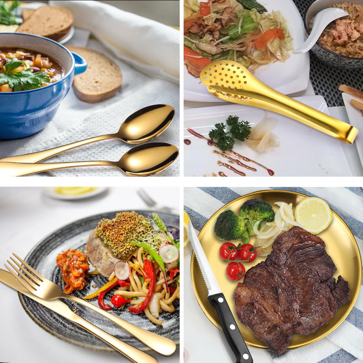10-Piece Stainless Steel Camping Tableware Set
