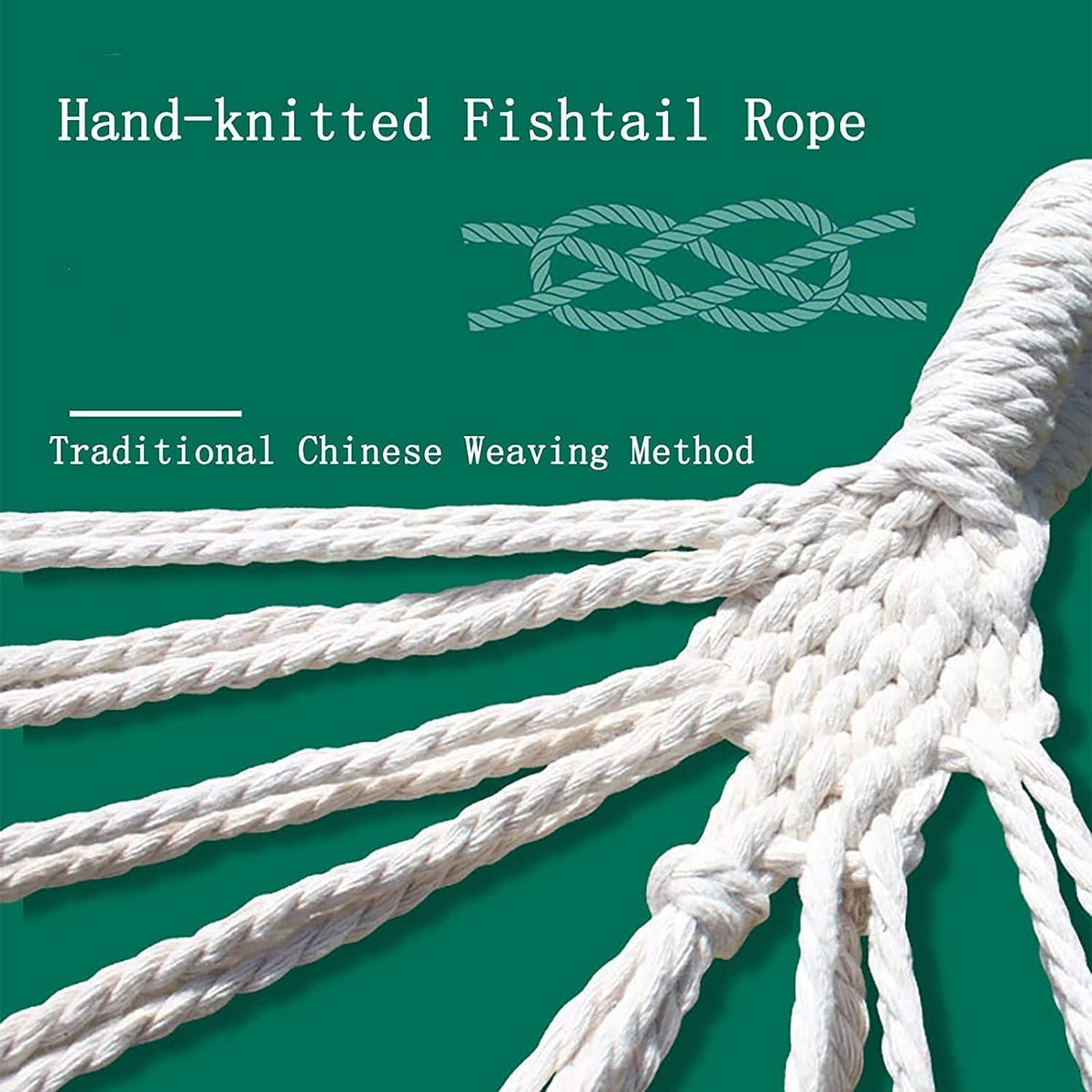 Single Rope Hammock with Wooden Spreader Bar