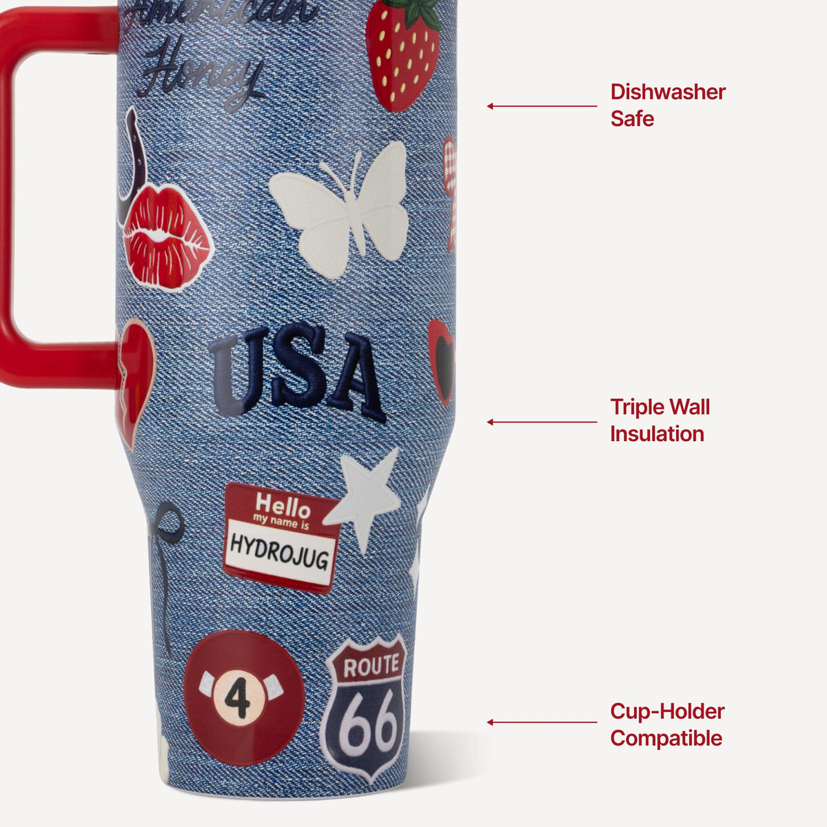 HydroJug Traveler, Insulated Tumbler with Handle & Straw