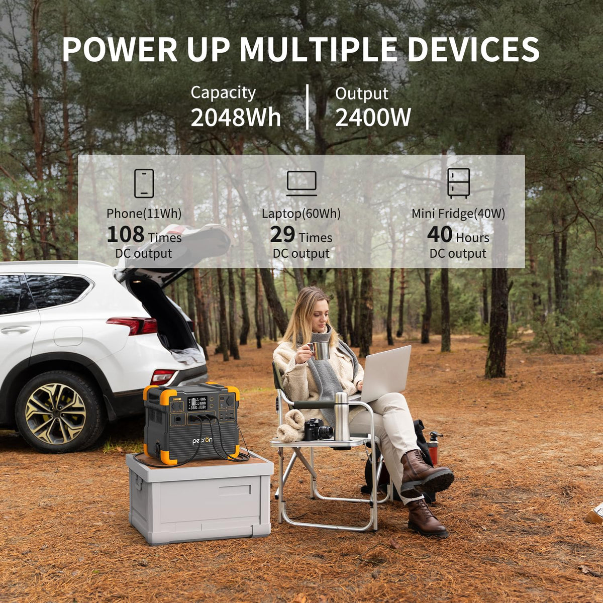 pecron E2400LFP 2048Wh/2400W LiFePO4 Battery