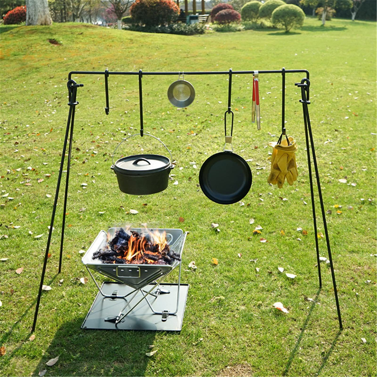 Adjustable Campfire Cooking Tripod Grill