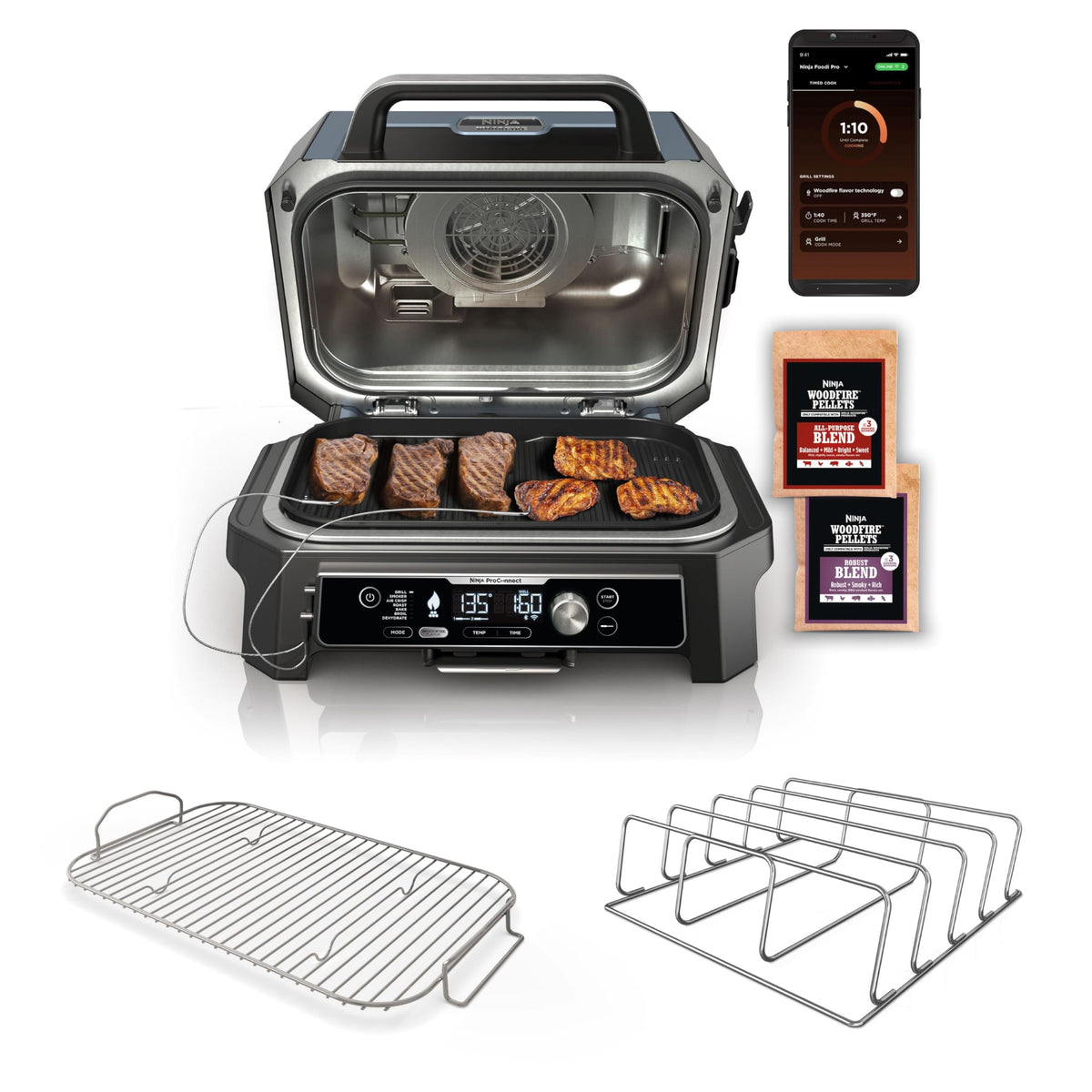 XL Outdoor Grill & Smoker with Cooking Racks