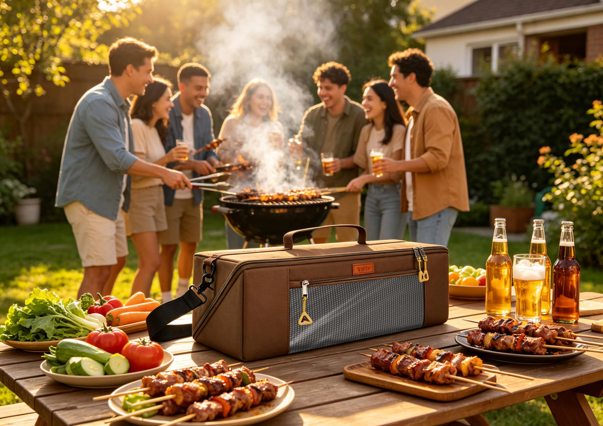 Grill Tool Storage Bag 22Inch Utensil Organizer for Outdoor Cooking ﻿