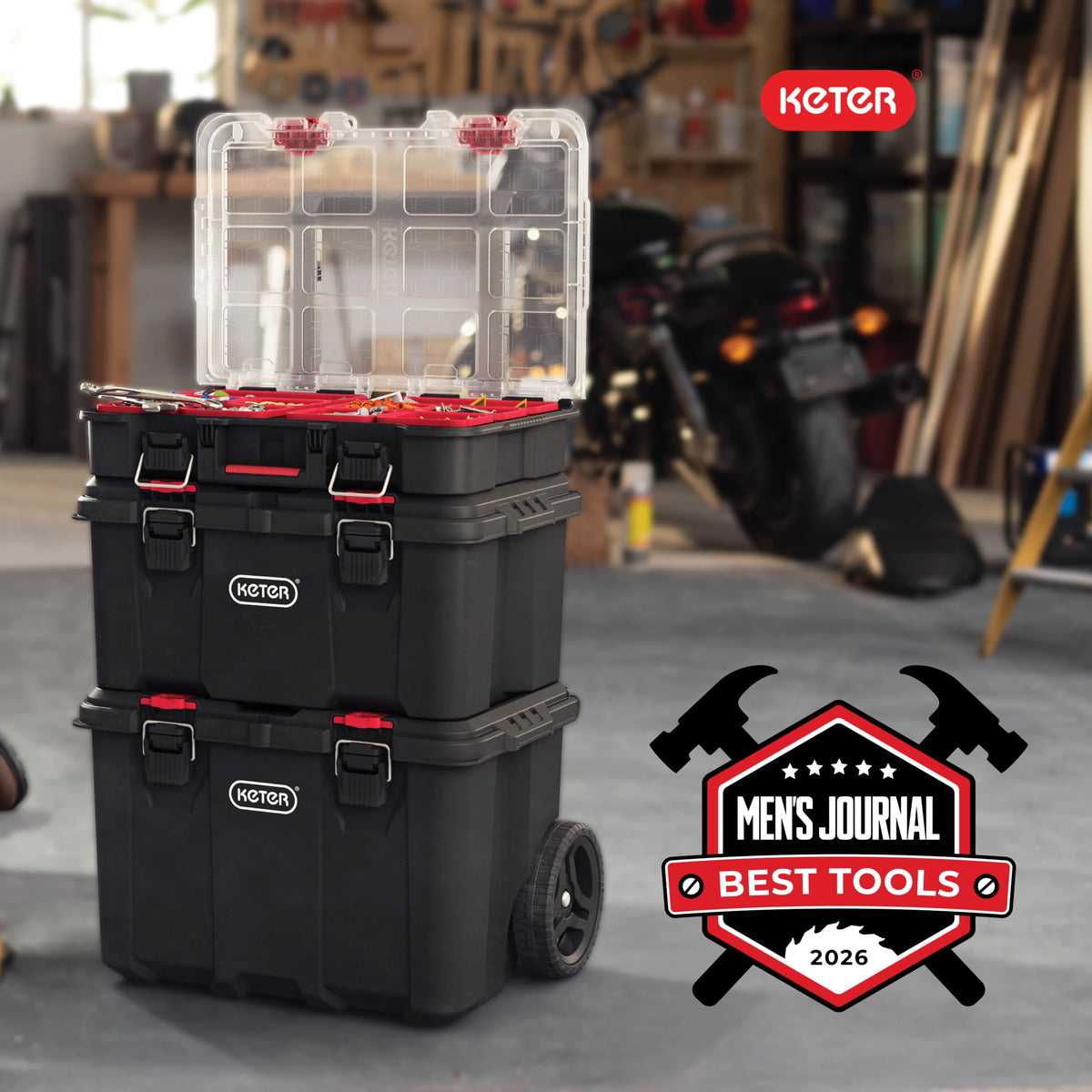 Keter Stack-n-Roll Modular Tools Organizer