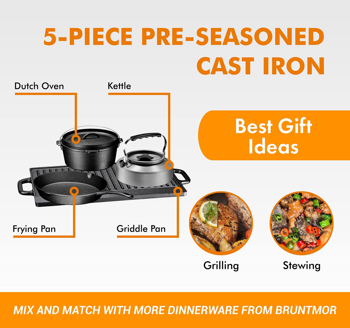 Bruntmor Dutch Oven Camping Set