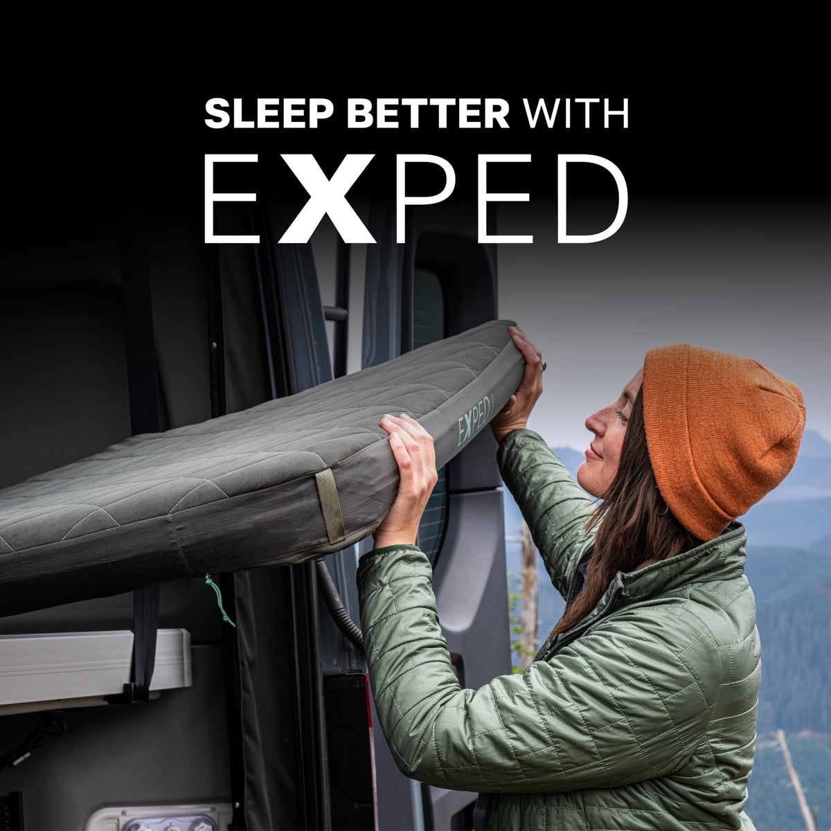 Exped LuxeMat Self Inflating Luxury Sleeping Mat, 4” Foam Pad with Pump