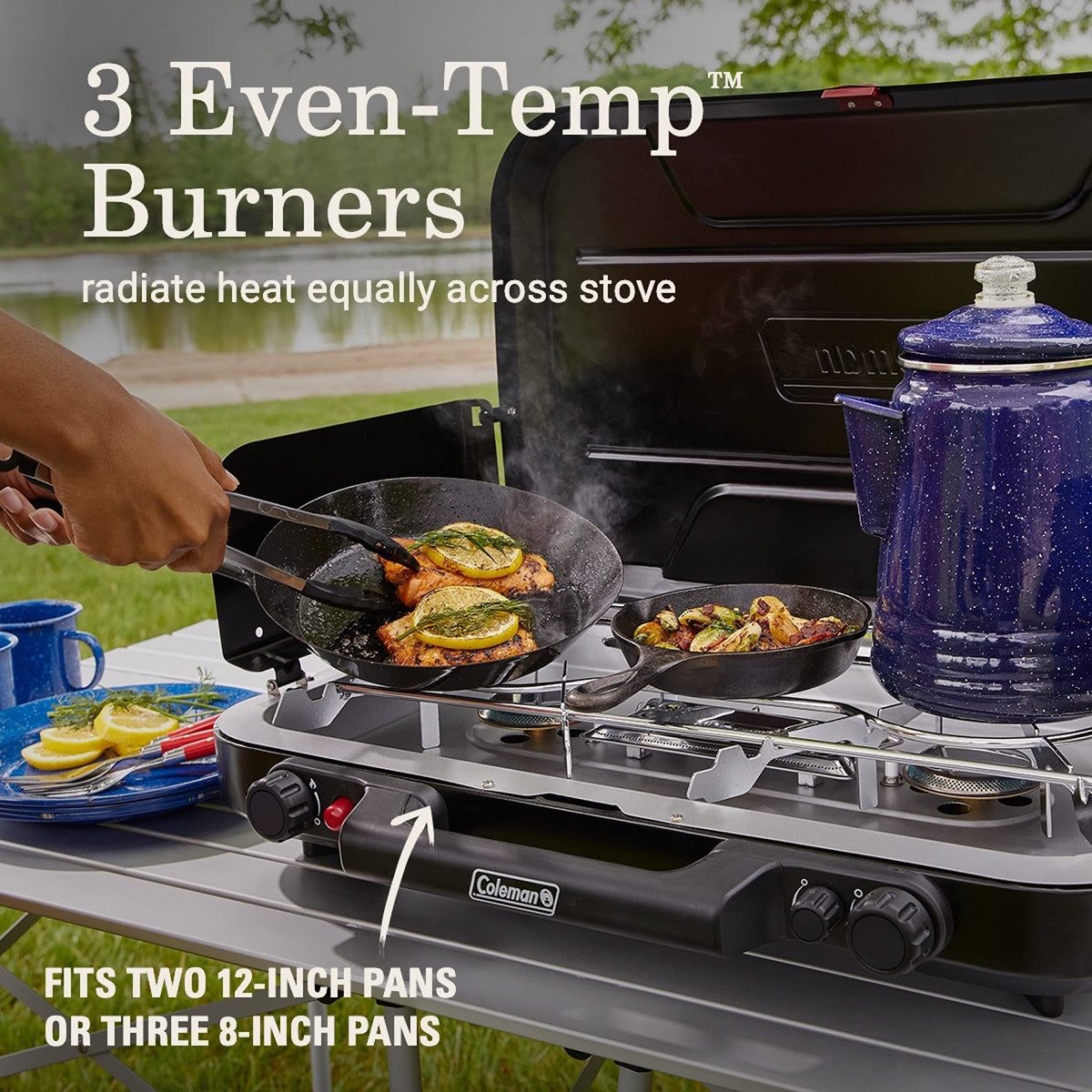 3-Burner Propane Camping Stove with Ignition