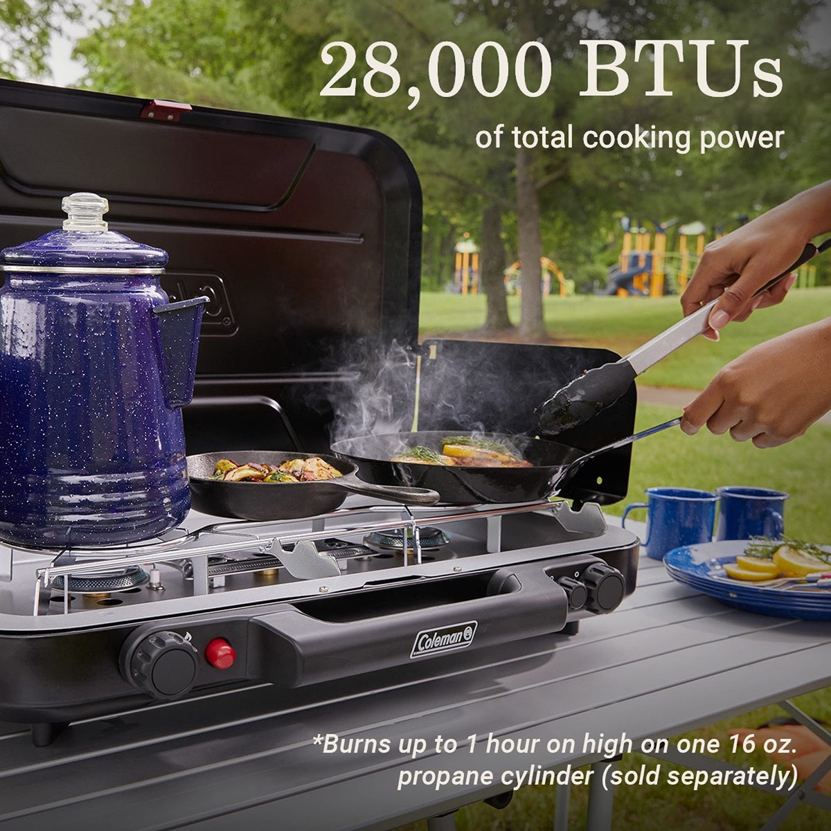 3-Burner Propane Camping Stove with Ignition